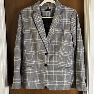 Tommy Hilfiger Women’s 10 Grey and White Plaid Blazer